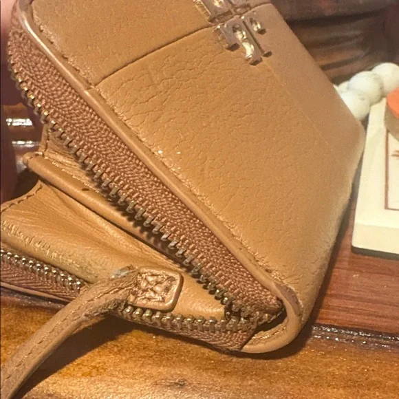 Tory Burch Pebbled Leather Zip Wallet in Saddle - Picture 11 of 11